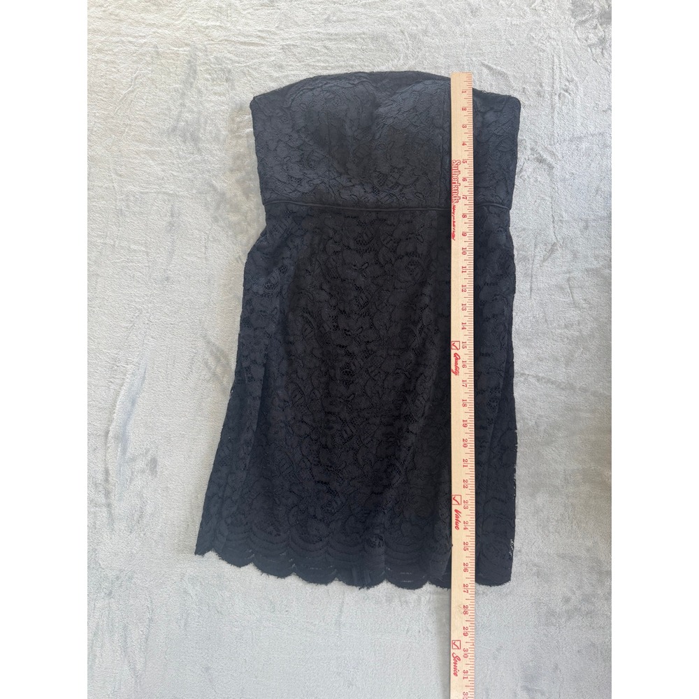 Diane von Furstenberg DVF Black Lace Strapless Sweetheart Cocktail Dress Size 8 - Picture 4 of 11